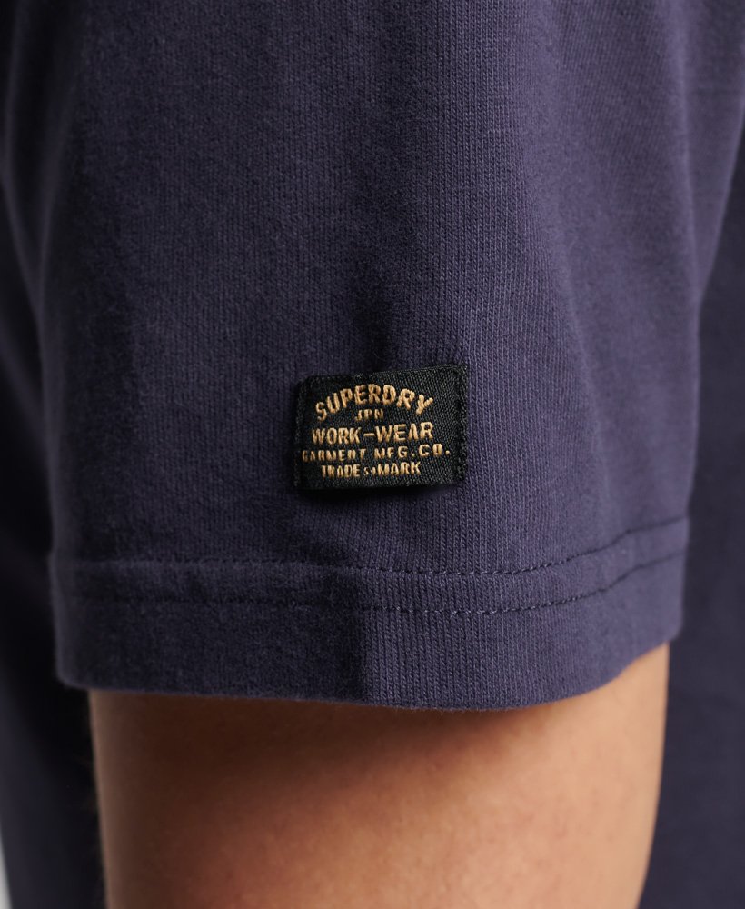 Mens - Vintage Script Style T-shirt in Rinse Navy | Superdry UK