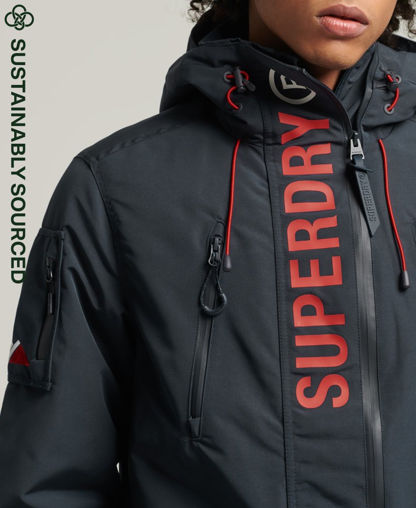 New Superdry Mens Windcheater Hooded Quilted lined Jacket coat  Black Grey