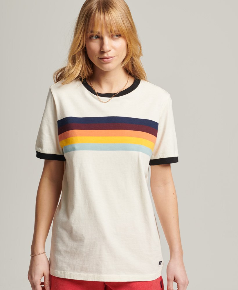 Rainbow Stripe - White