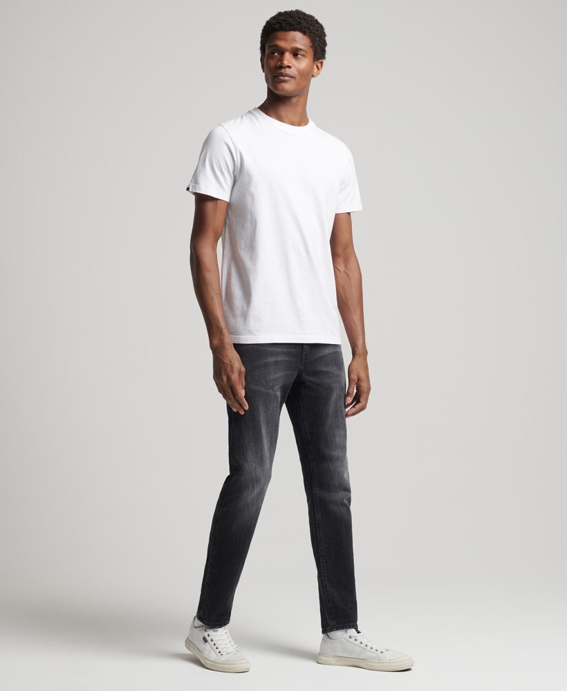 Mens - Slim Jeans in New Portland Black | Superdry UK
