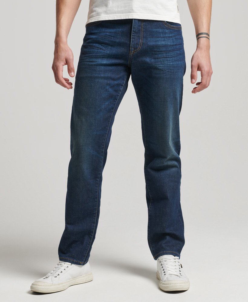 Mens - Tailored Straight Jeans in Rutgers Dark Ink | Superdry UK