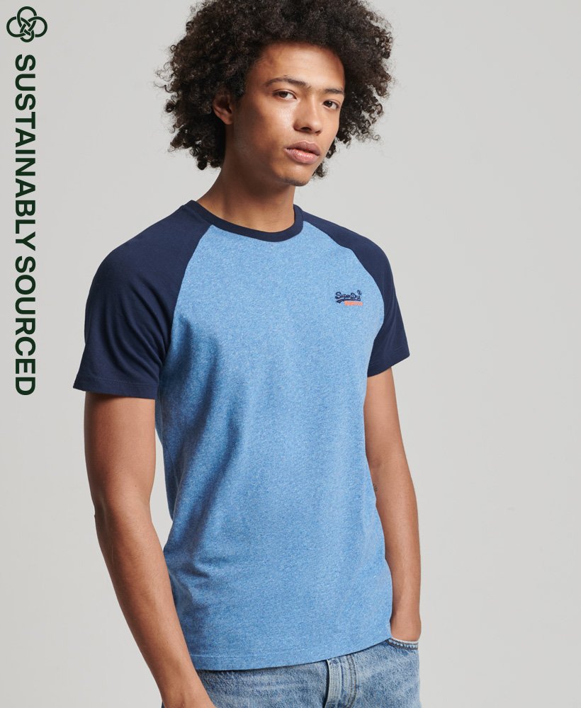 versneller doos Vegetatie Men's Organic Cotton Baseball T-Shirt in Blue | Superdry US