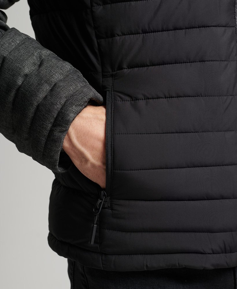 Mens - Tweed Mix Fuji Jacket in Charcoal Herringbone | Superdry