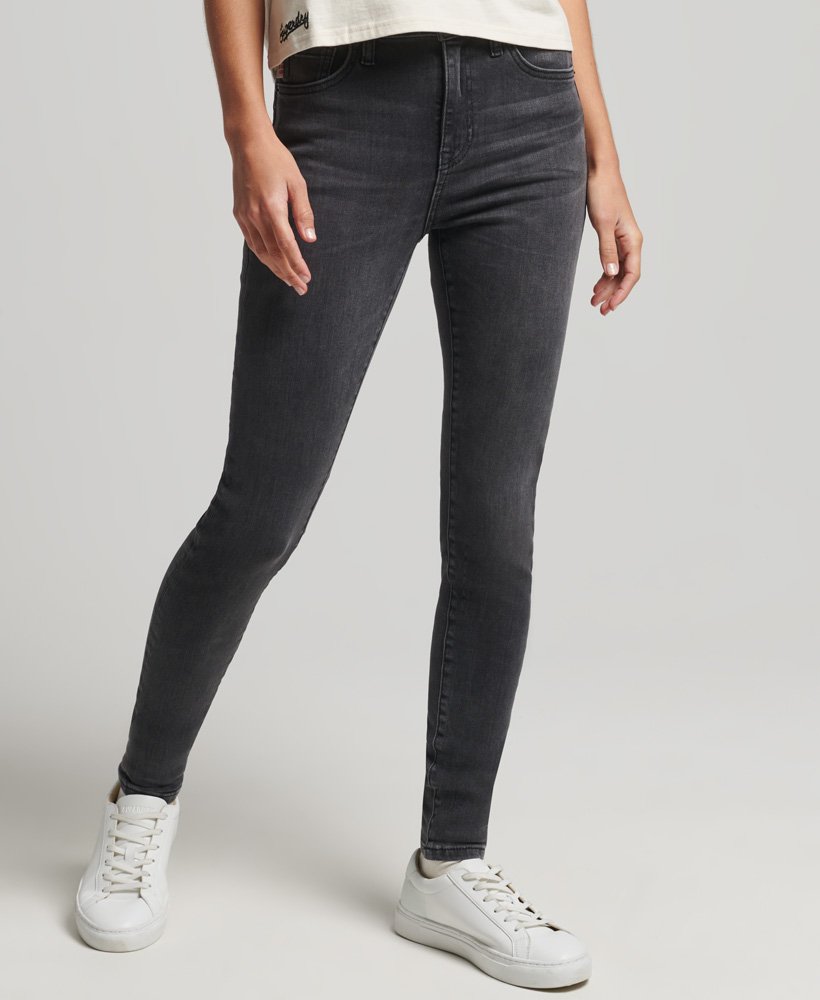 Women's High Rise Skinny Jeans in Wolcott Black Stone