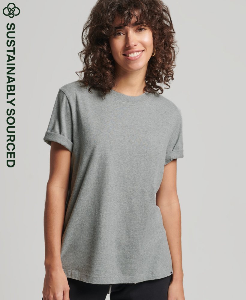 US Vintage Cotton in T-Shirt Logo Superdry Organic | Grey Women\'s