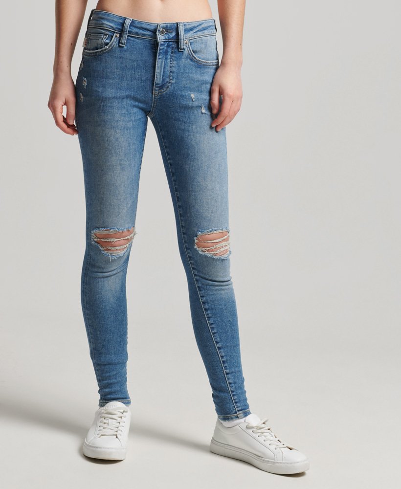 Women's Low-Rise White Super Skinny Jeans