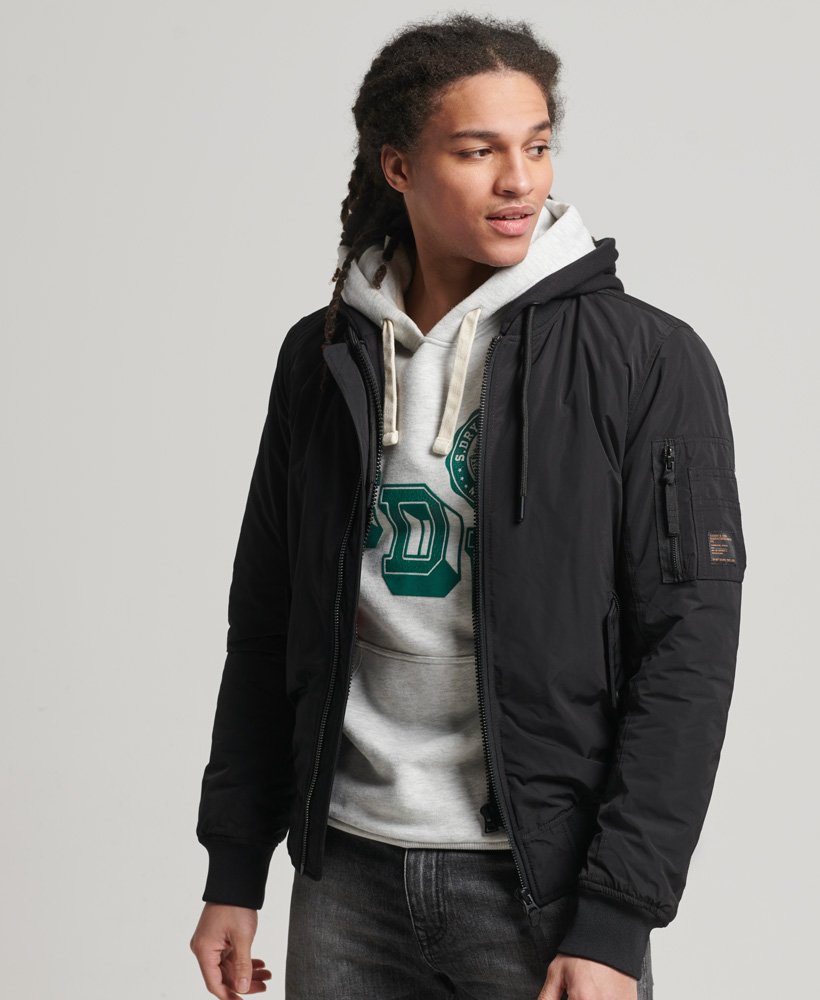 bomber hooded jacket men's