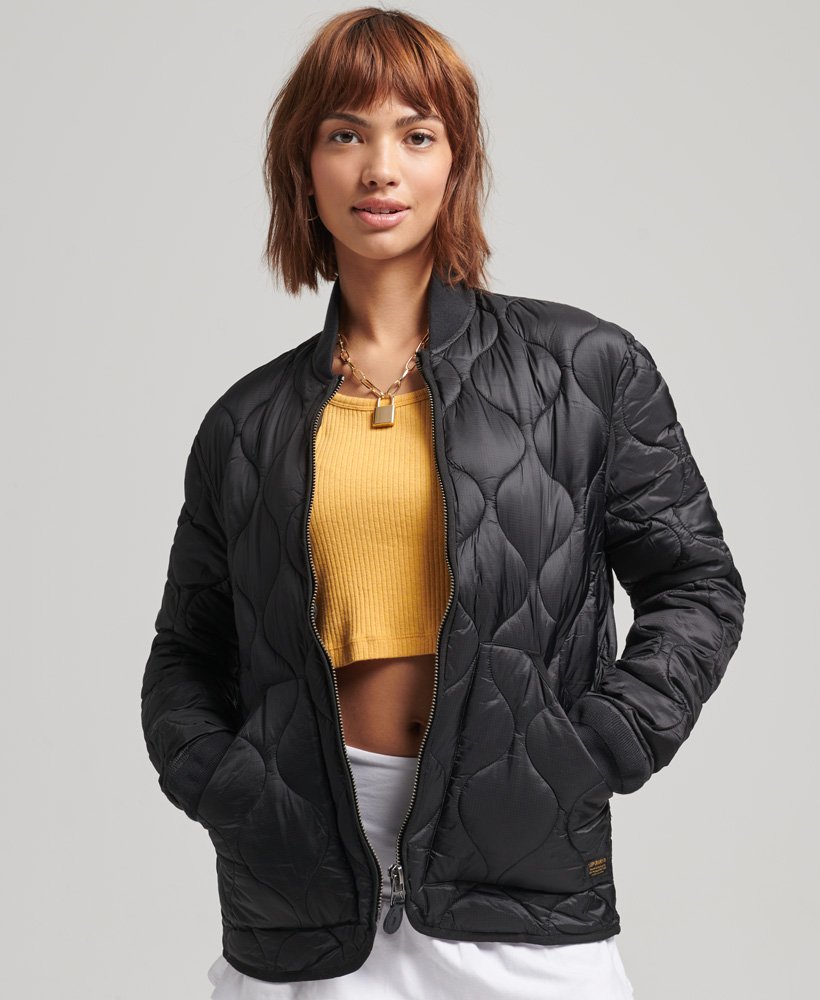 Superdry quilted hotsell bomber jacket womens