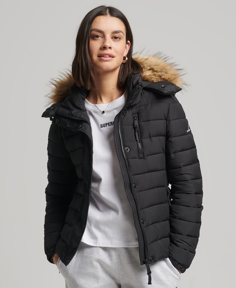 Superdry jacket fur hood new arrivals