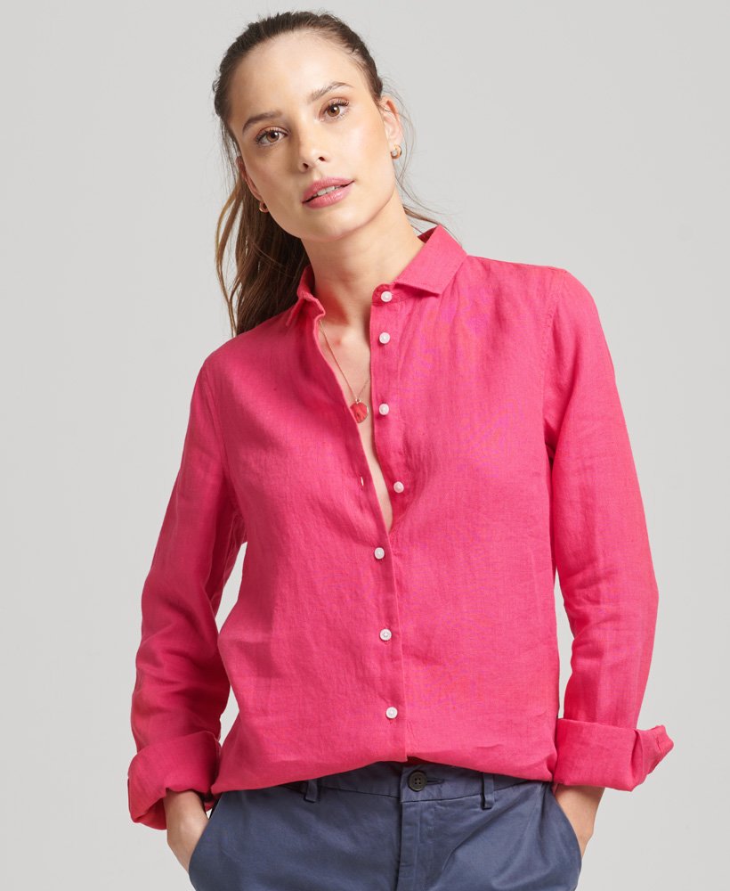 Superdry Camisa de manga larga de lino - Camisas para Mujer