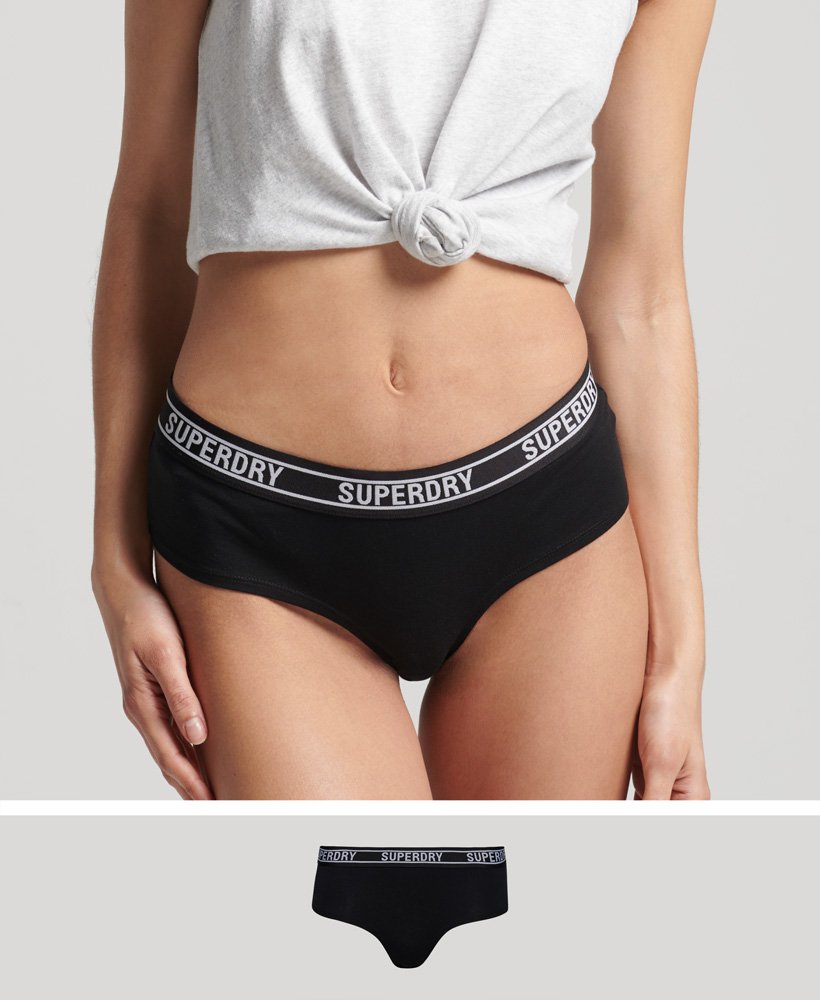 Superdry Organic Cotton Multi Logo Hipster Briefs - Women's Womens Underwear