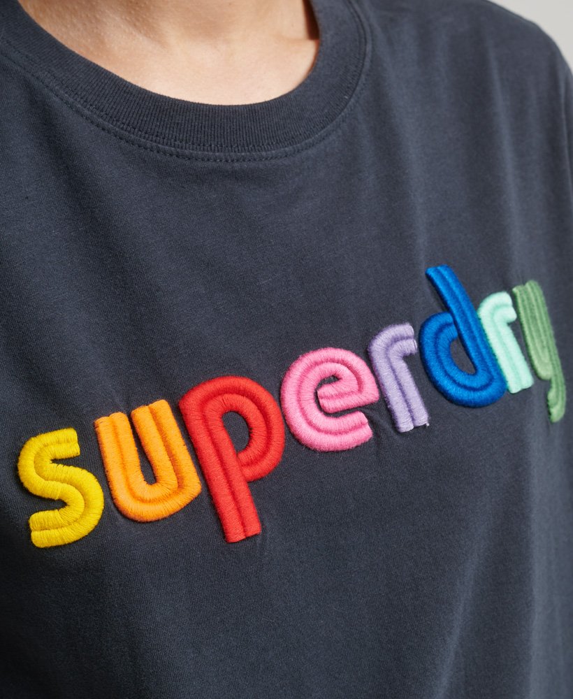 Superdry Vintage Logo T-shirt Met Regenboogkleuren in het Groen Dames Kleding voor voor Kleding voor sport gym en workout 