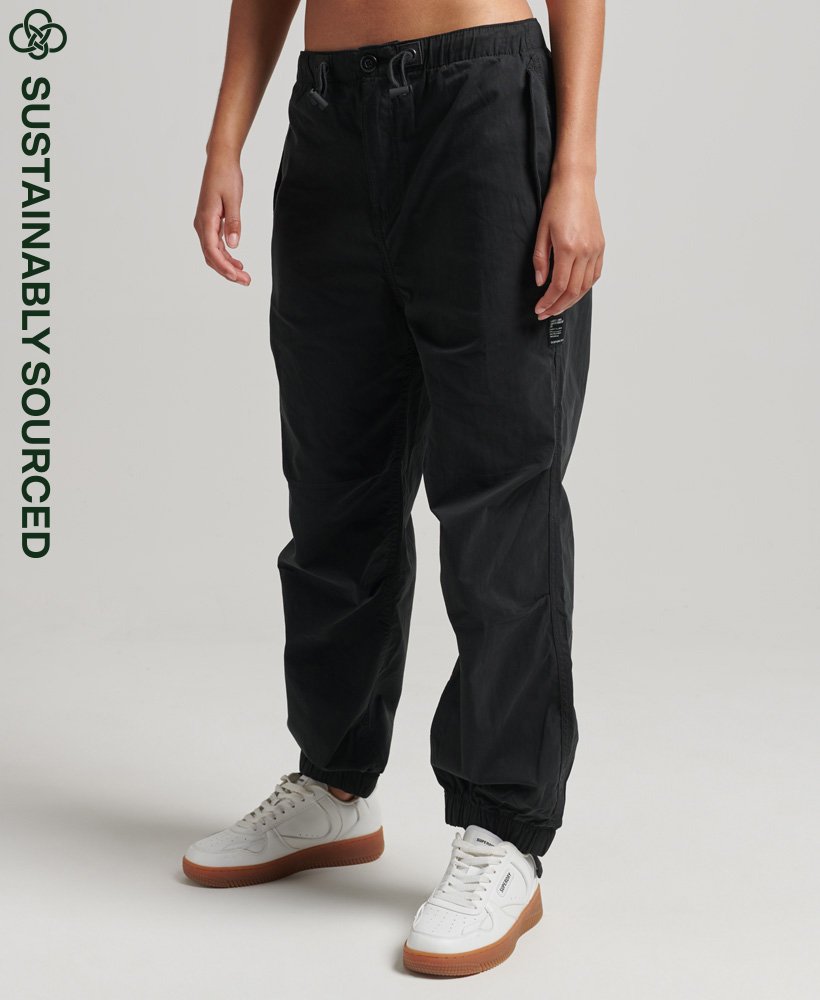 Mens - Organic Cotton Parachute Grip Pants in Black | Superdry UK