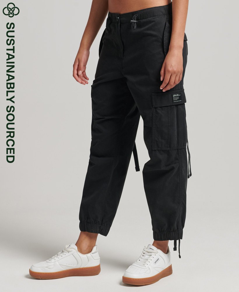 Womens  Organic Cotton Slim Cargo Pants in Green  Superdry UK
