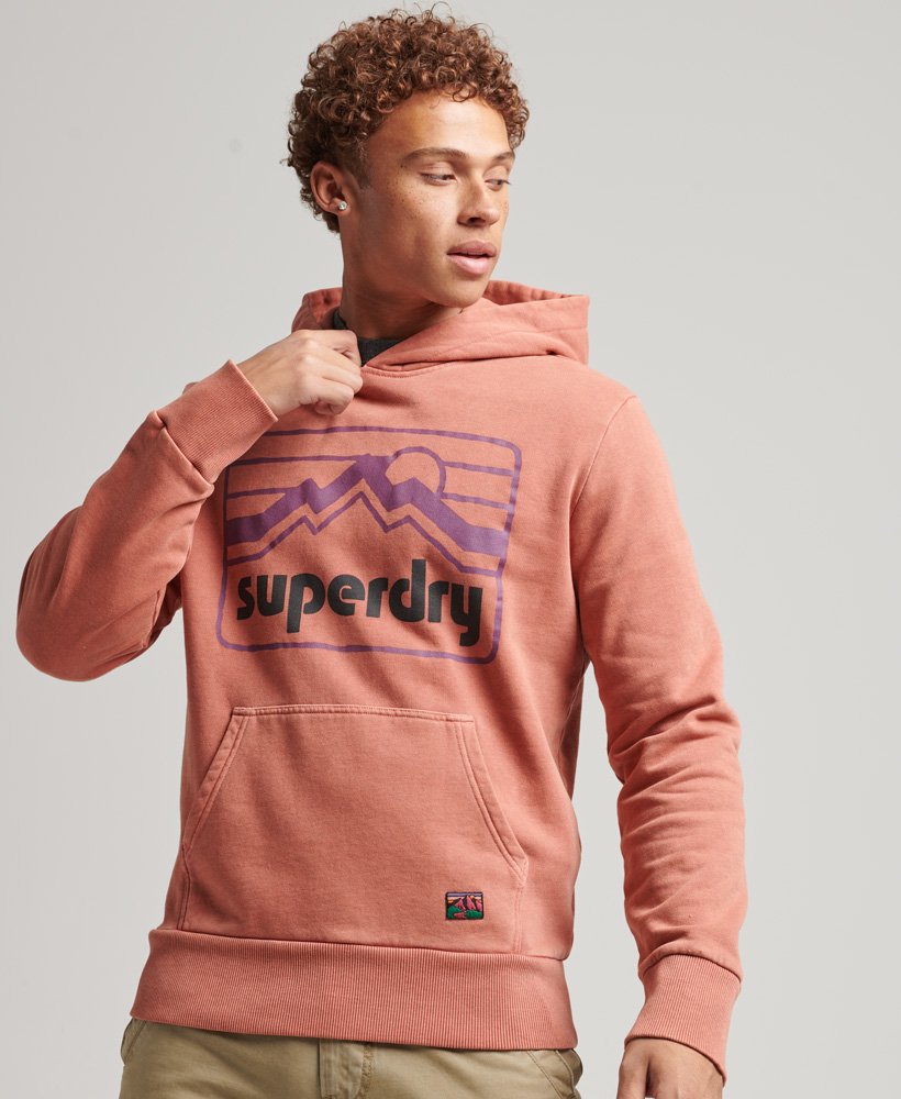 Superdry mens pink store hoodie