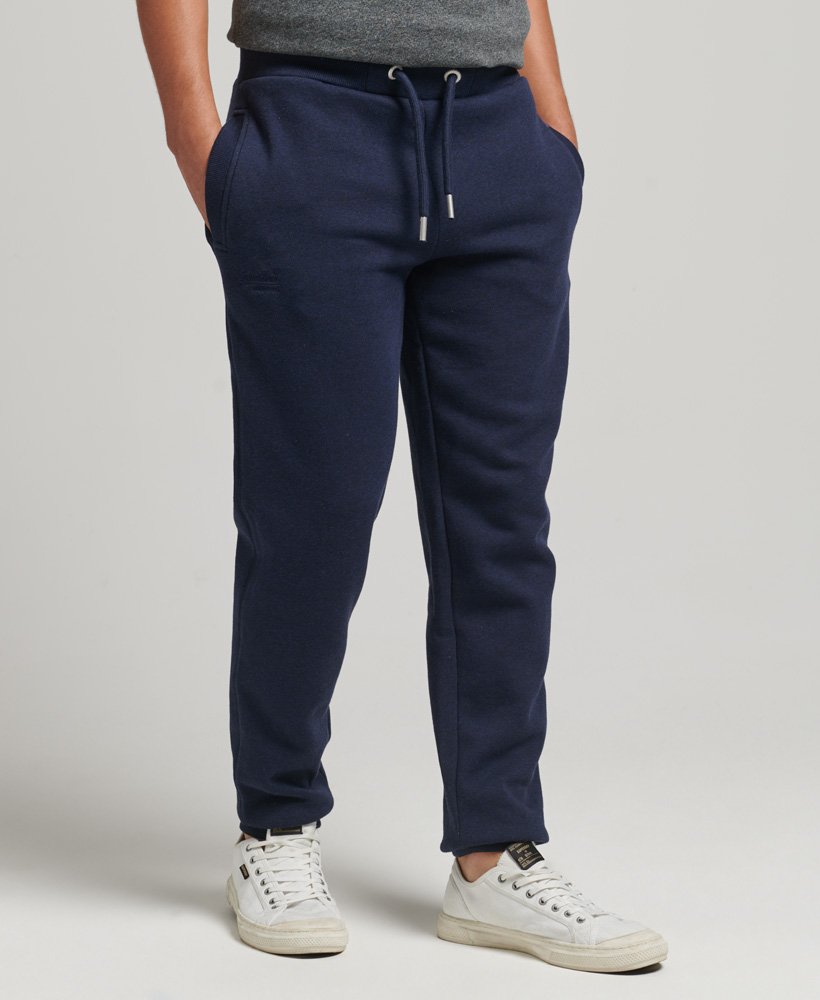 Mens - Organic Cotton Vintage Logo Embroidered Joggers in Rich Navy ...