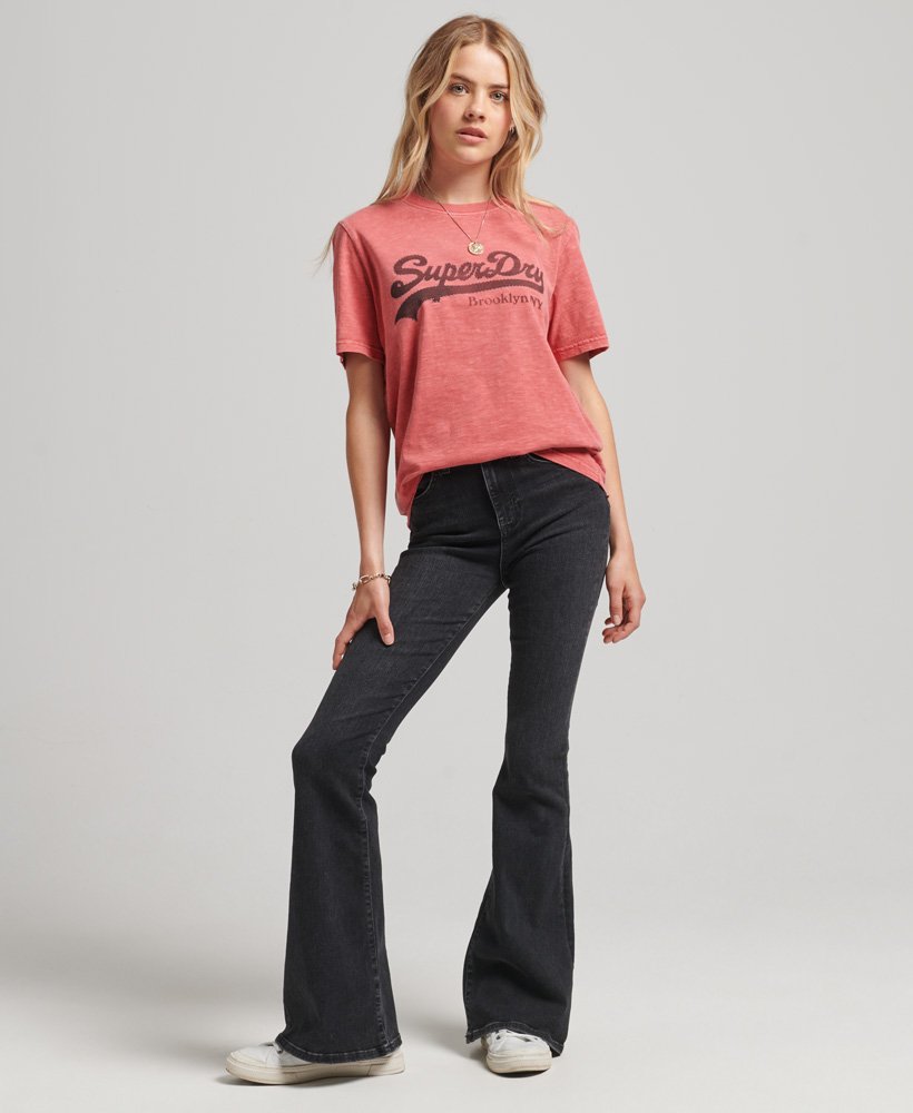 Womens - Embellished Graphic Logo T-Shirt in Expedition Red | Superdry UK