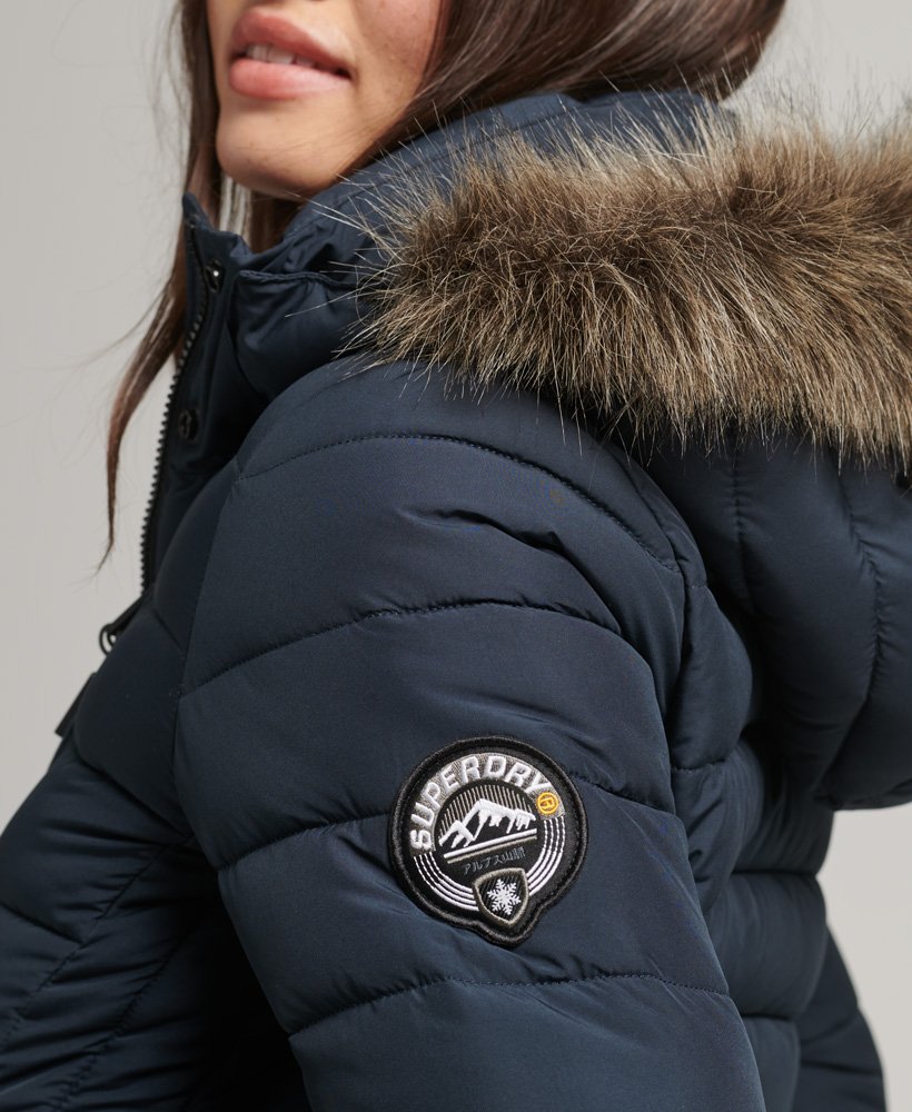 Purper oppervlakkig streng Superdry Faux Fur Hooded Mid Length Puffer Jacket - Women's Womens Jackets