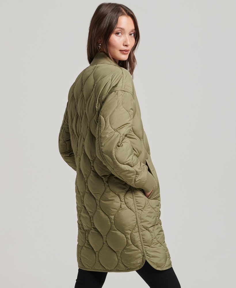 Superdry Longline Quilted Coat - Women's Womens Jackets