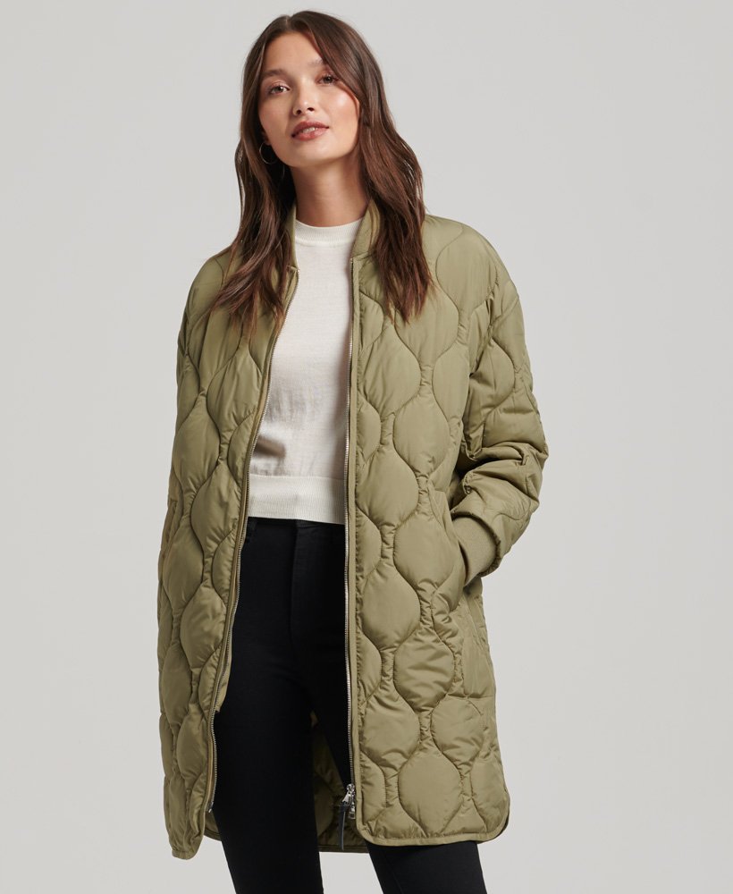 Superdry Longline Quilted Coat - Womens Jackets Women\'s