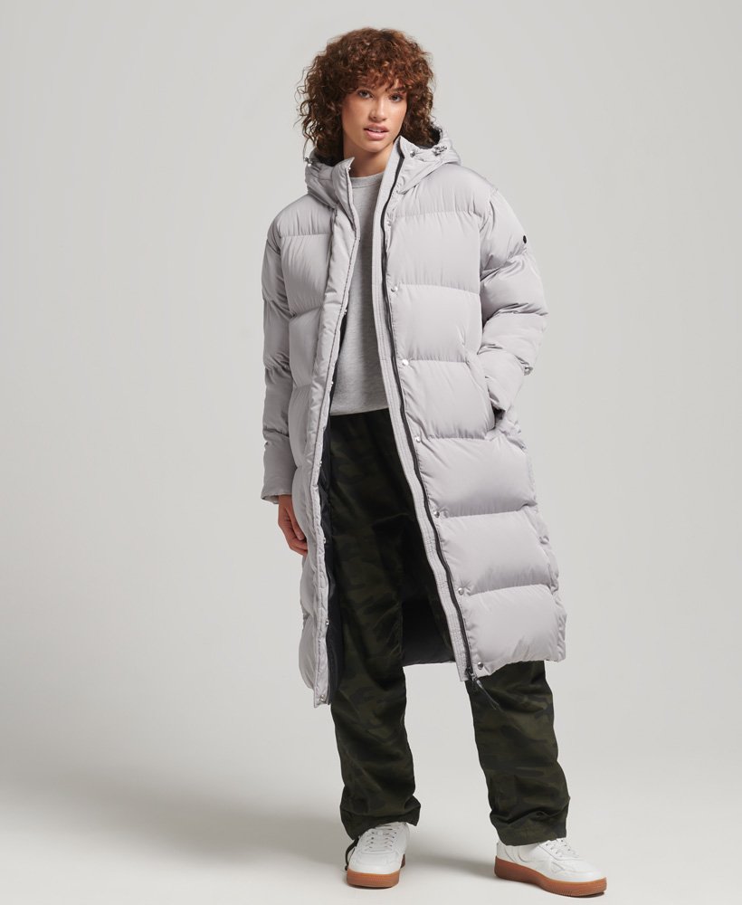 Grey longline 2025 puffer jacket