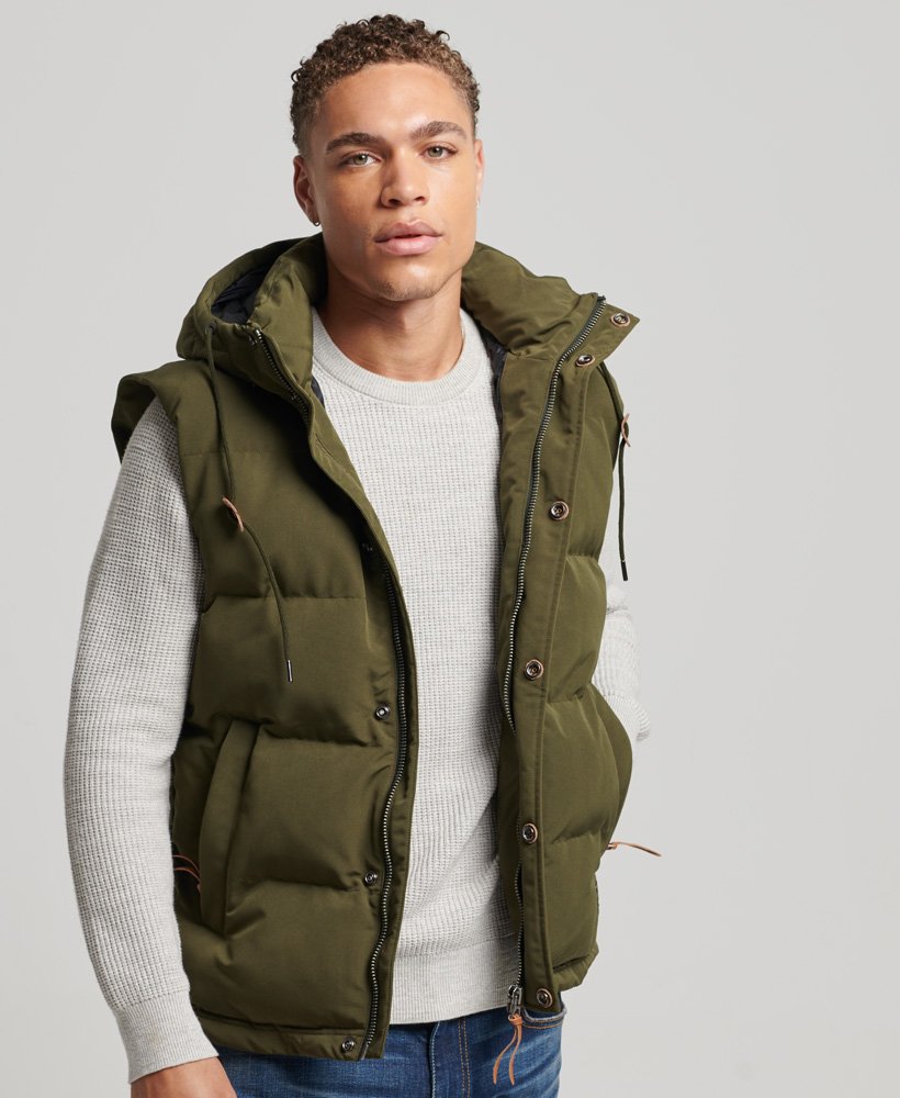 Superdry Everest Hooded Puffer Gilet Men s Mens Jackets