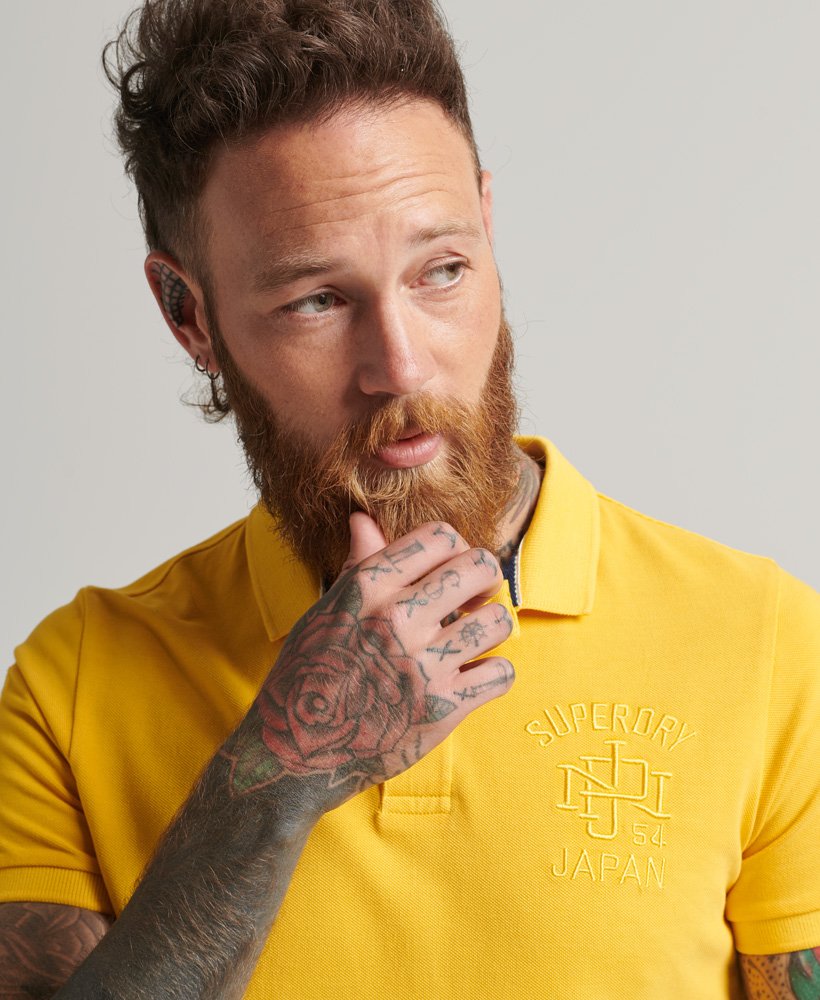 Mens - Superstate Short Sleeved Polo Shirt in Springs Yellow | Superdry UK