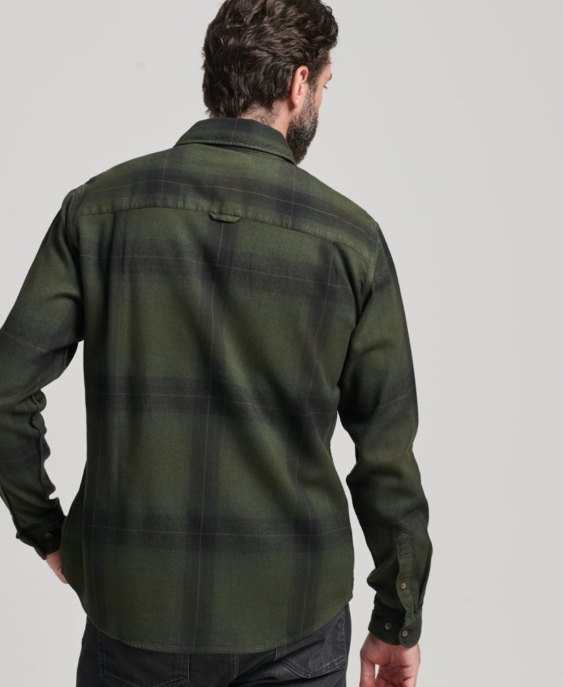 Men's Check Flannel Shirt in Blacksmith Ombre Olive | Superdry CA-EN