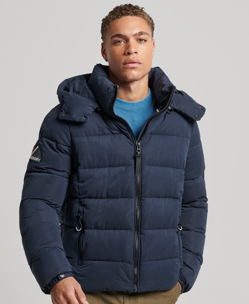 Men's - Microfibre Mountain Puffer Jacket in Eclipse Navy | Superdry UK