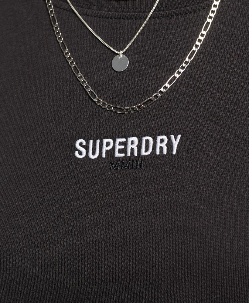 Women’s - Oversized Micro Logo Top in Black | Superdry