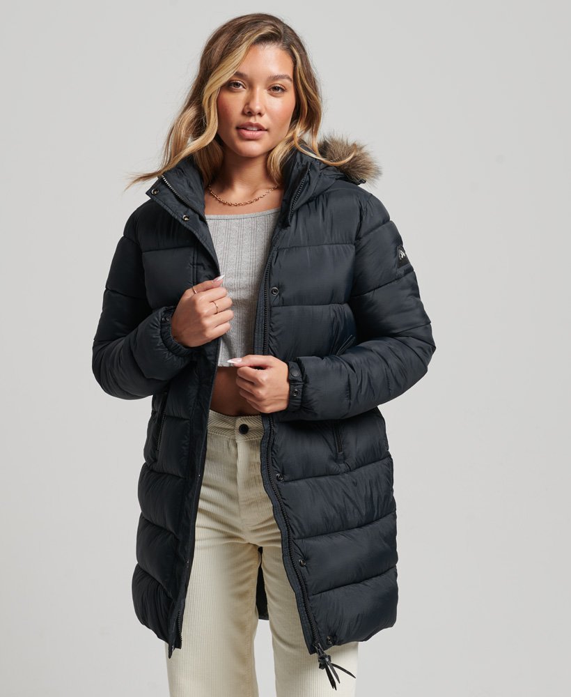 Manteau mi long online capuche femme