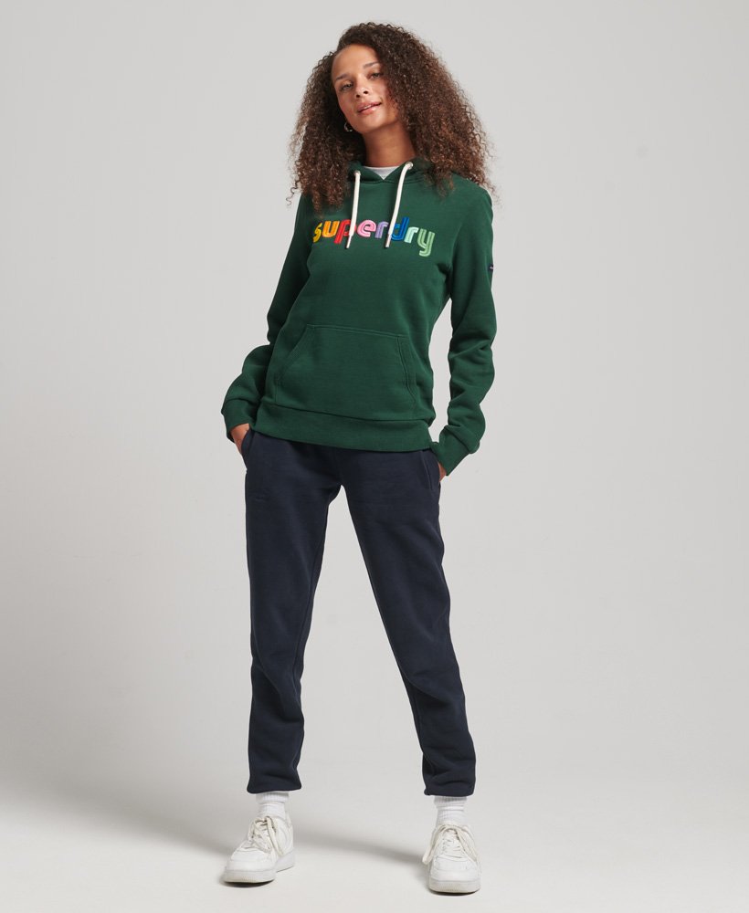 Femme Vêtements Articles de sport et dentraînement Sweats à capuche Sweat à capuche brodé avec logo arc-en-ciel Superdry en coloris Vert 