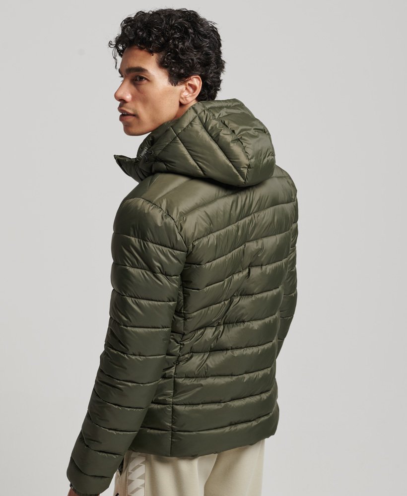 Mens - Hooded Classic Puffer Jacket in Khaki | Superdry
