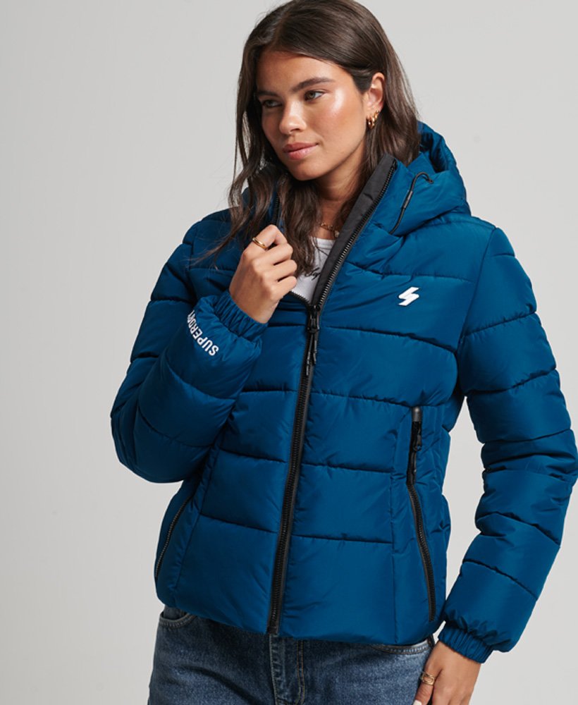 Womens blue 2025 superdry coat