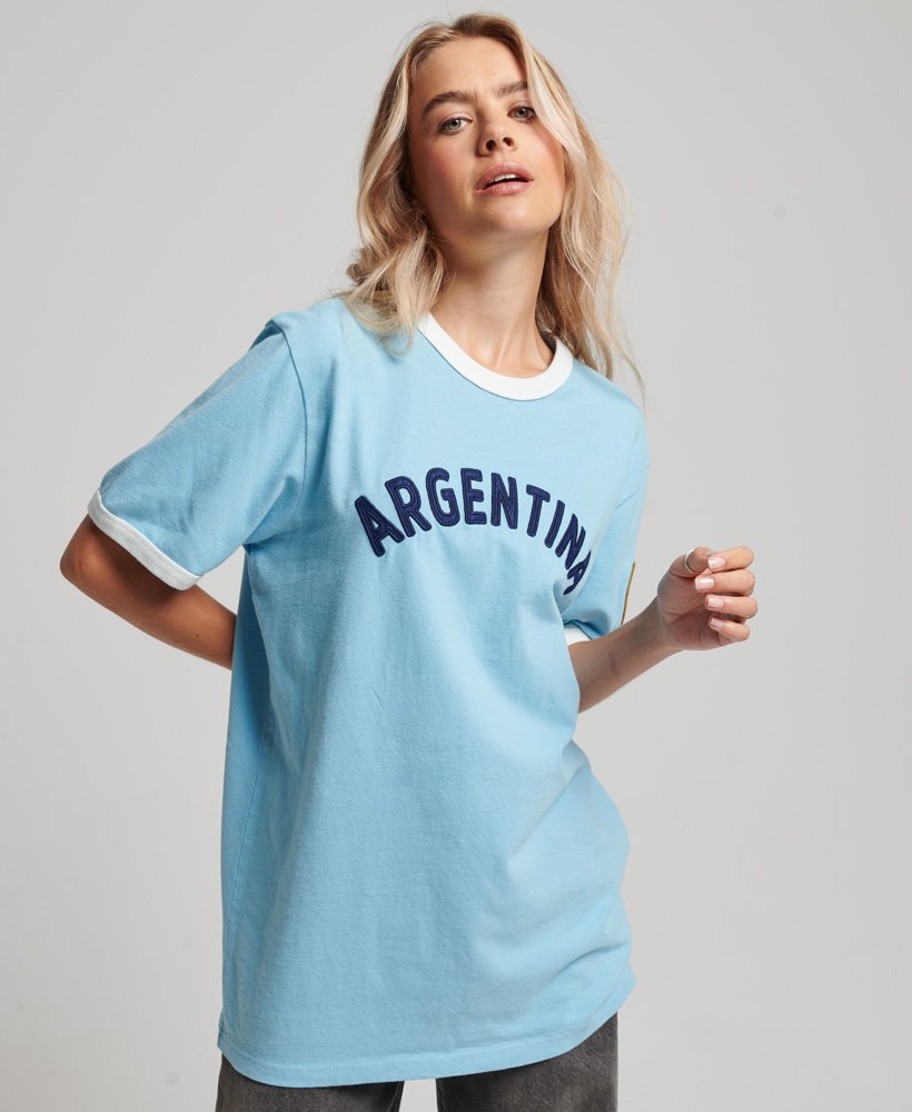 Superdry Womens Ringspun Football France Matchday T-Shirt Regal Blue Size  Xs at  Women's Clothing store