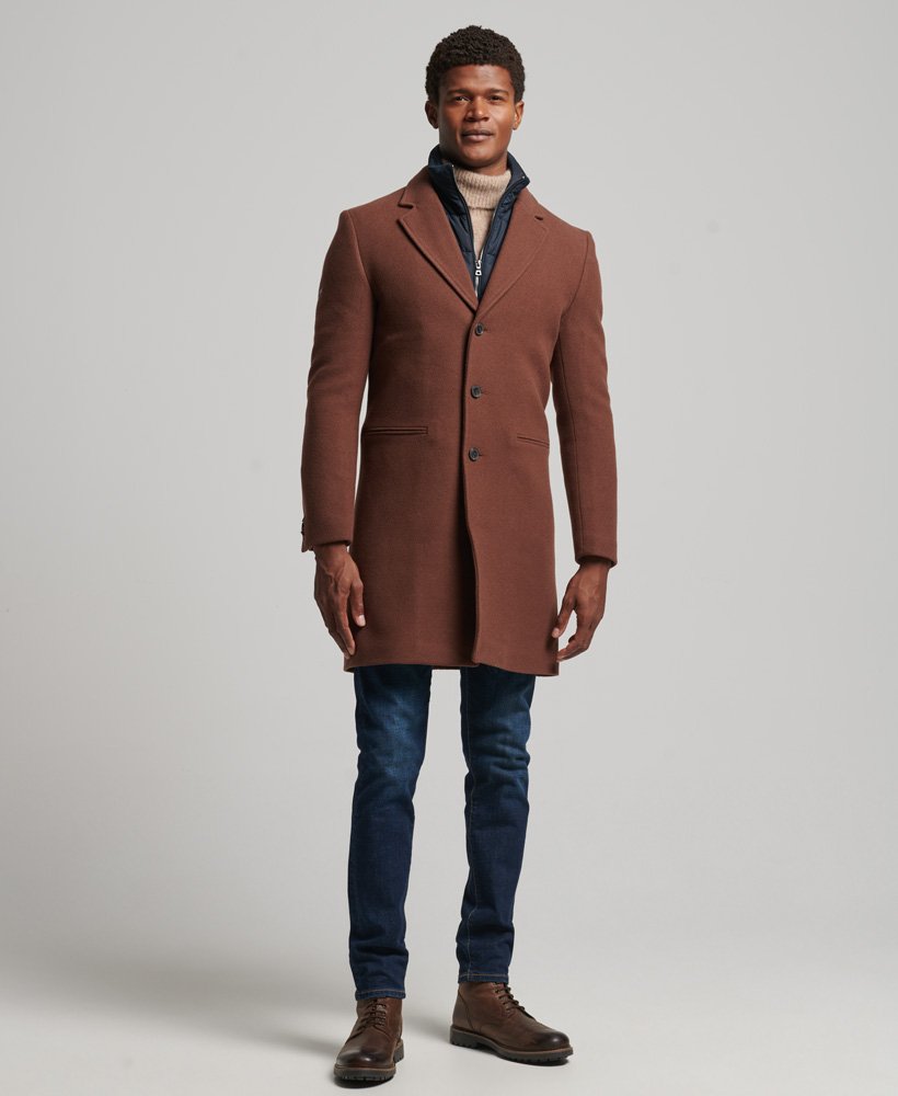 Superdry Detachable Lining Wool Town Coat Men s Mens Jackets