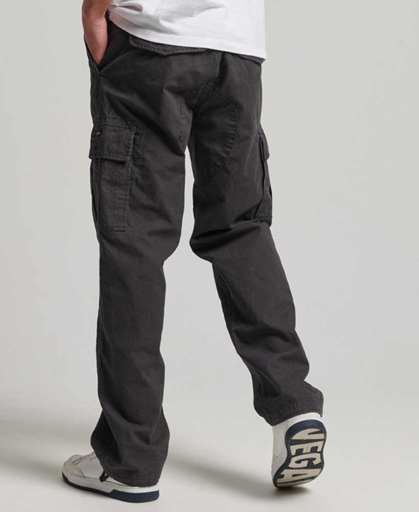 Mens - Organic Cotton Baggy Cargo Pants in Black | Superdry