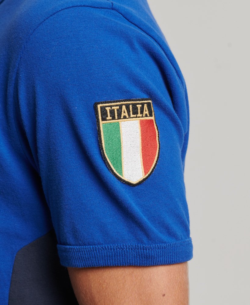 Men's Superdry x Ringspun Football Italy T-Shirt in Regal Blue ...