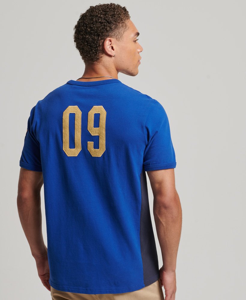 Men's - Superdry x Ringspun Football Brazil T-Shirt in Bowling