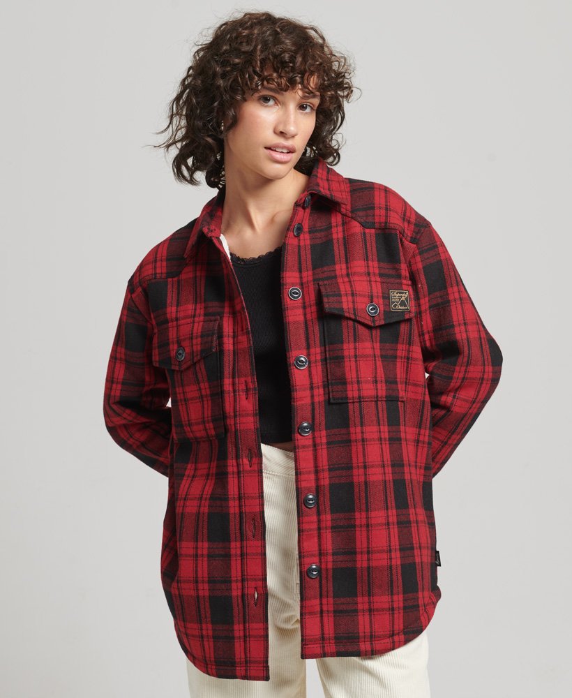 Womens - Borg Flannel Check Overshirt 