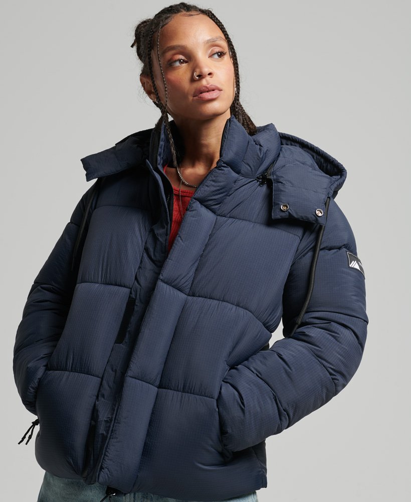 Blue and hotsell black puffer jacket