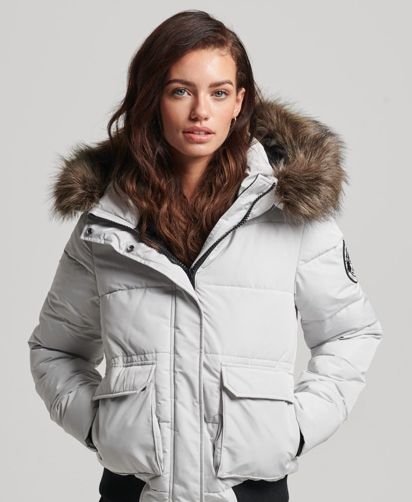 Superdry ladies grey on sale coat