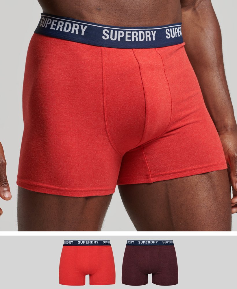 Nylon Gearceerd Bulk Superdry Organic Cotton Boxer Double Pack - Men's Mens Underwear
