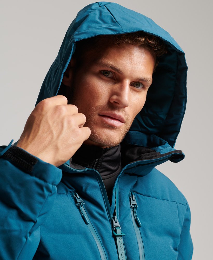 Mens Ski Radar Pro Puffer Jacket in Turquoise Superdry