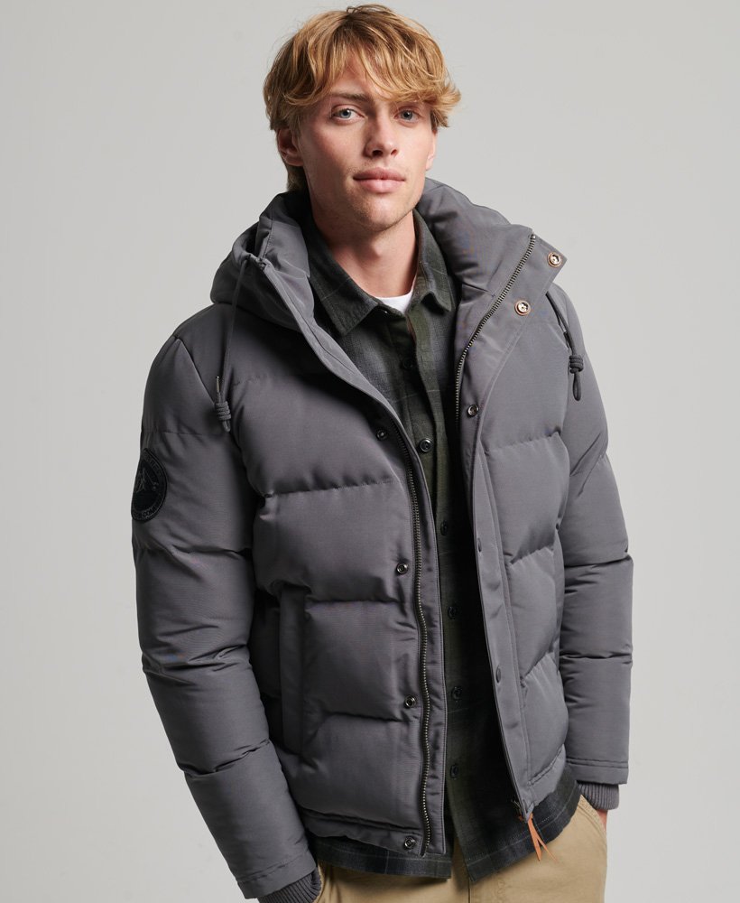 Mens grey on sale down jacket