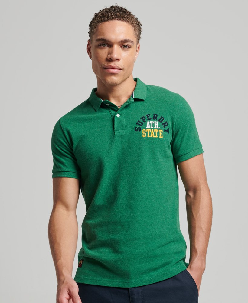 Mens - Superstate Polo Shirt in Field Green Marl | Superdry UK