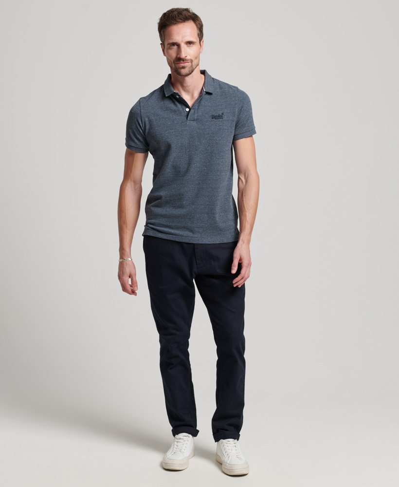 Mens - Classic Pique Polo Shirt in Navy Marl | Superdry UK