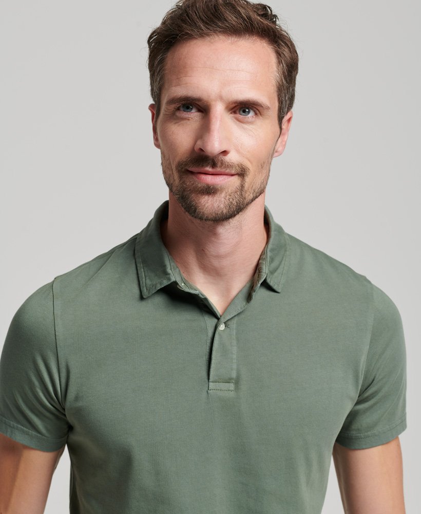 Mens - Jersey Polo Shirt in Green | Superdry