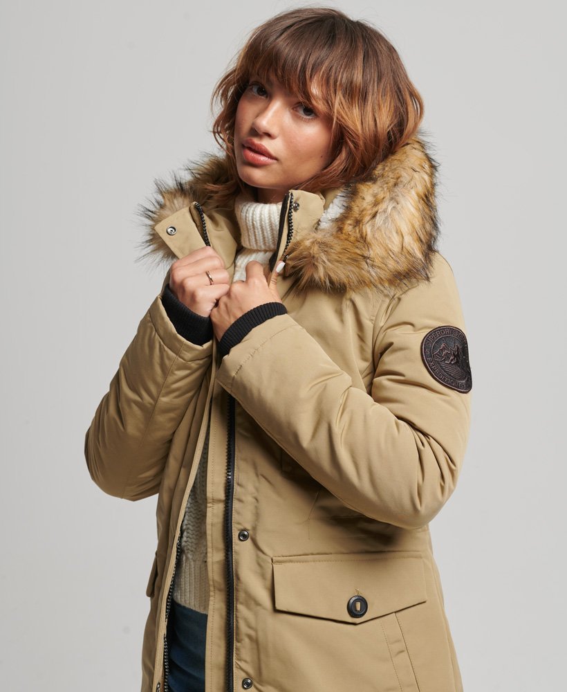 Superdry Hooded Everest Faux Fur Parka Coat - Women\'s Womens Jackets
