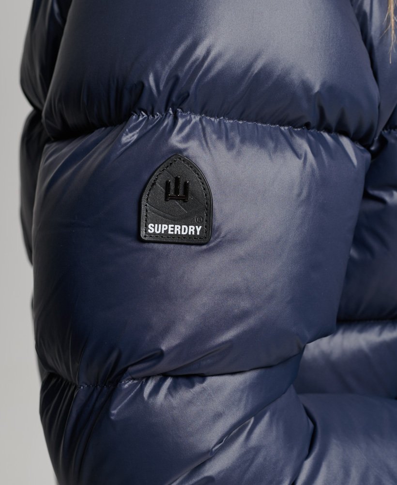 Womens - Luxe Alpine Down Padded Jacket in Eclipse Navy | Superdry UK